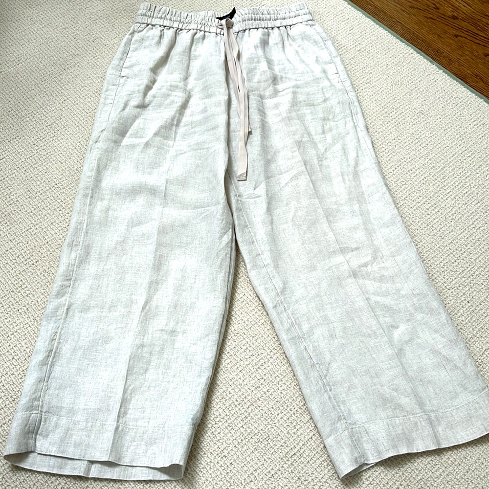 JCrew Wideleg Linen Crop Pant Small Tall
